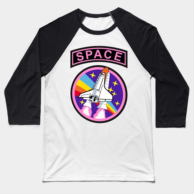 Space Ranger Takeoff Baseball T-Shirt by HighBrowDesigns